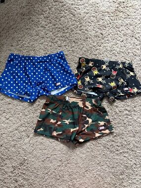 Crazy Pants Patagonia Kids Swim Shorts Trio - Blue, Black, Green Camo